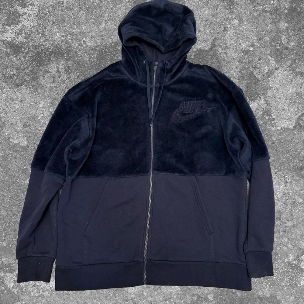 Nike navy blue velvet hoodie